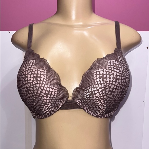 Victoria's Secret Other - Victoria's Secret Brown Lace Overlay Bra 34D